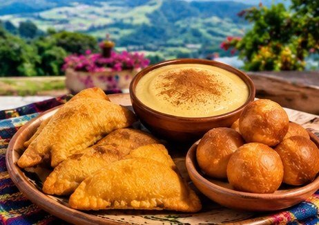 Empanadas, natilla y buñuelos